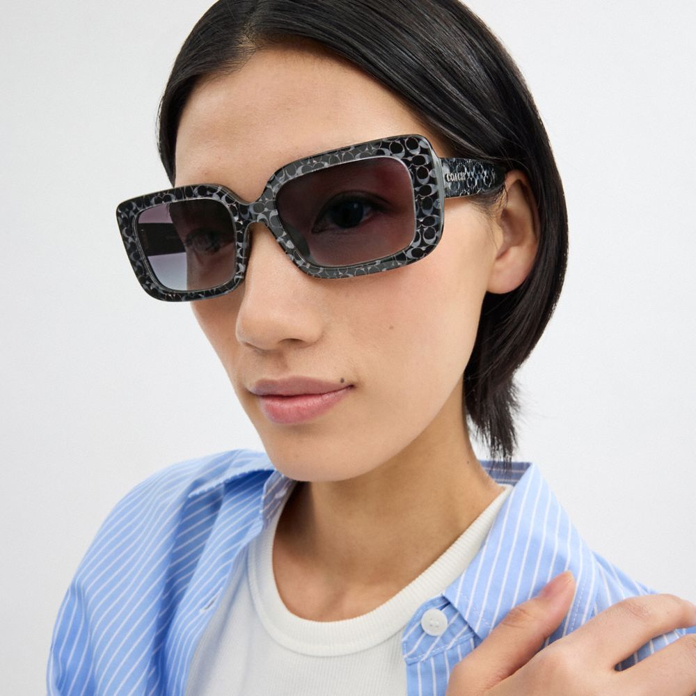 Signature Oversized Rectangle Sunglasses | COACH®