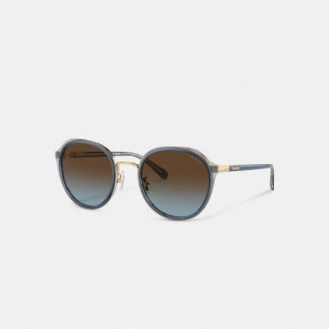 Женские солнцезащитные очки Coach Hangtag Geometric Round Sunglasses