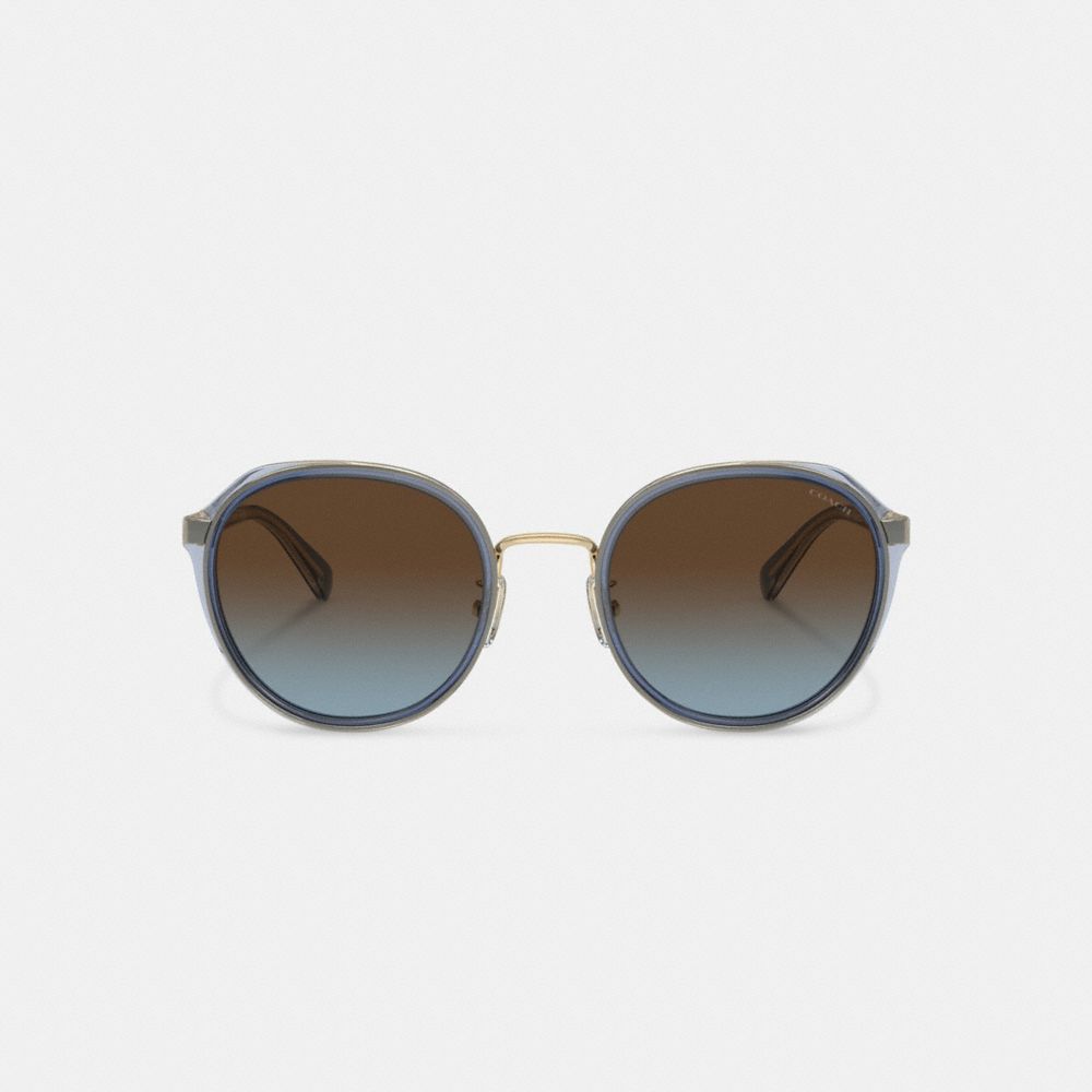 Женские солнцезащитные очки Coach Hangtag Geometric Round Sunglasses — фото 2