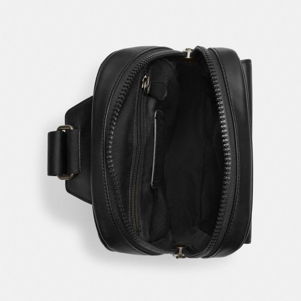 COACH®,Track Pack In Signature Canvas With Camo Print,Canvas,Calfskin Leather,Slingback,PVC,Color Block,Logo,Chest Waist S...,Multi Color,Inside View,Top View
