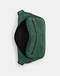 COACH®,ELIAS BELT BAG,Leather,Medium,Gunmetal/Dark Pine,Inside View,Top View