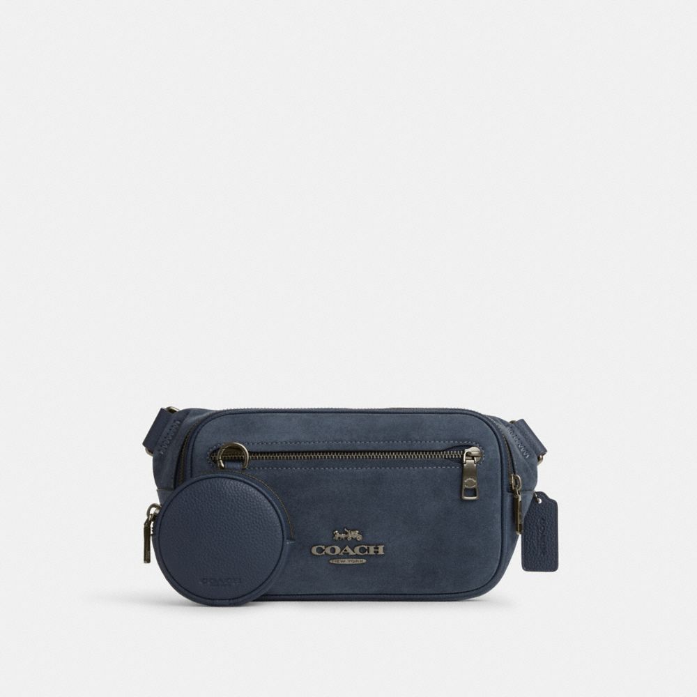 Leather crossbody bag Coach Blue in Leather - 25931796