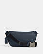 COACH®,ELIAS BELT BAG,Leather,Gunmetal/Denim,Back View