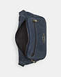 COACH®,ELIAS BELT BAG,Leather,Gunmetal/Denim,Inside View,Top View