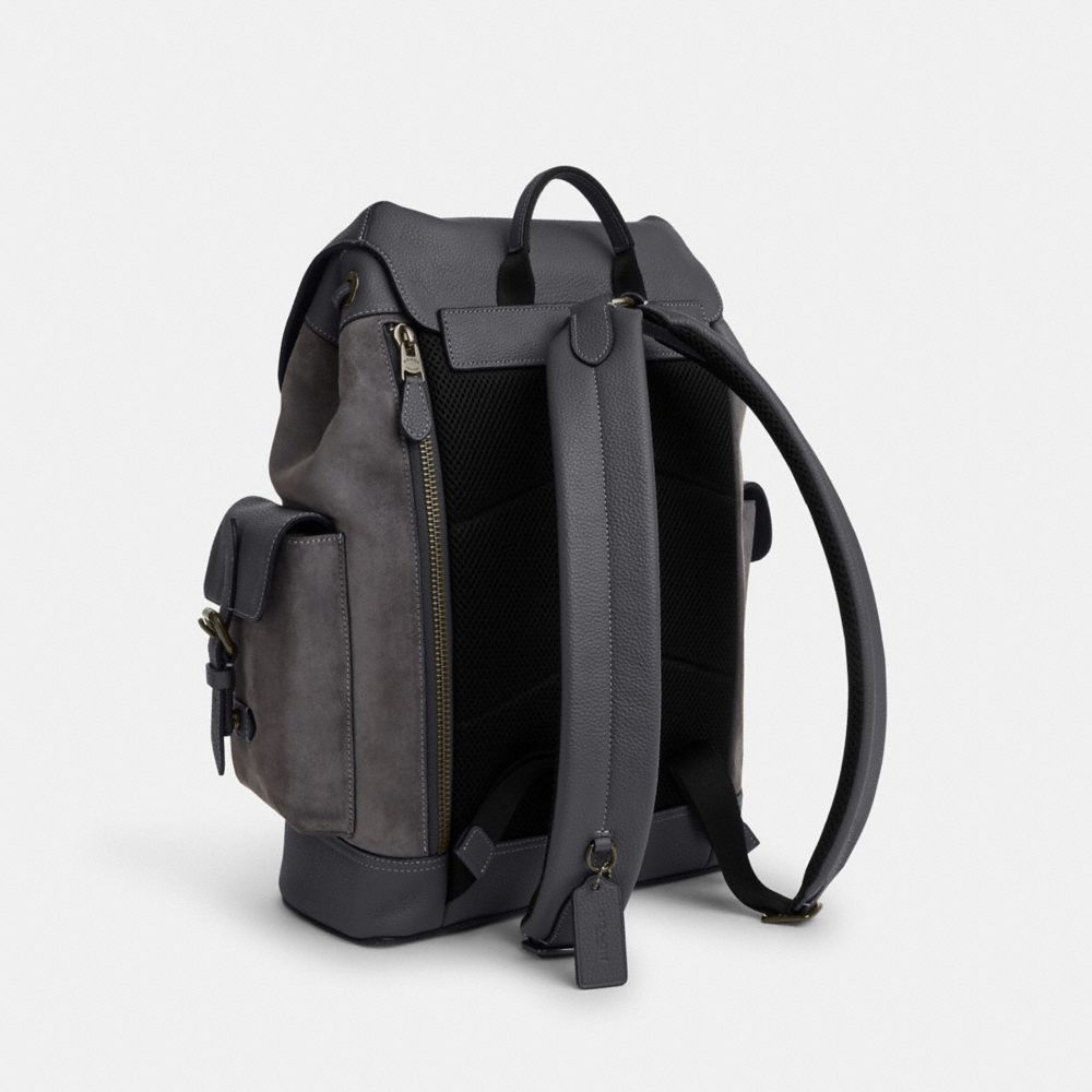 Grey hot sale coach backpack