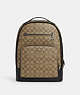 COACH®,ETHAN BACKPACK IN SIGNATURE CANVAS,pvc,X-Large,Gunmetal/Khaki,Front View
