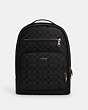 COACH®,ETHAN BACKPACK IN SIGNATURE CANVAS,pvc,X-Large,Gunmetal/Black/Black,Front View