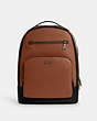 COACH®,ETHAN BACKPACK,Leather,Gunmetal/Saddle,Front View