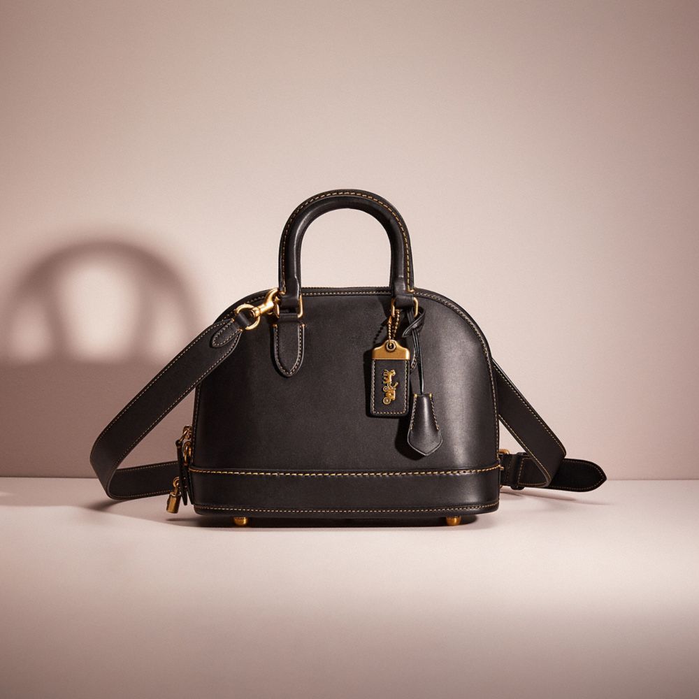 ❤️Coach Revel Black Leather Convertible Dome Bag
