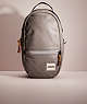 COACH®,RESTORED PACER BACKPACK WITH COACH PATCH,Smooth Leather,Large,Black Copper/Heather Grey,Front View