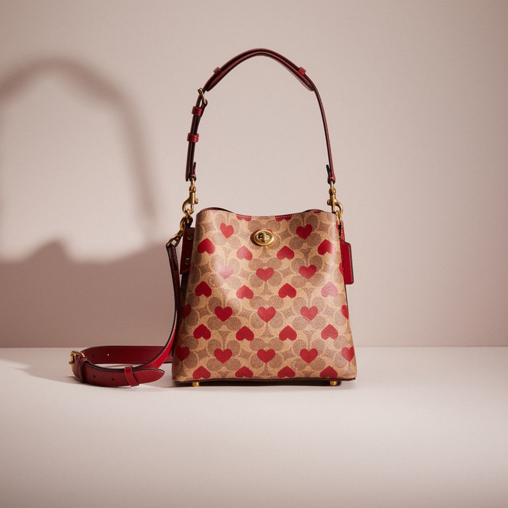 Coach Willow Bucket Bag in Signature Canvas with Heart Print — www