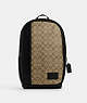COACH®,EDGE BACKPACK IN SIGNATURE CANVAS,Coated Canvas,X-Large,Gunmetal/Khaki/Black,Front View