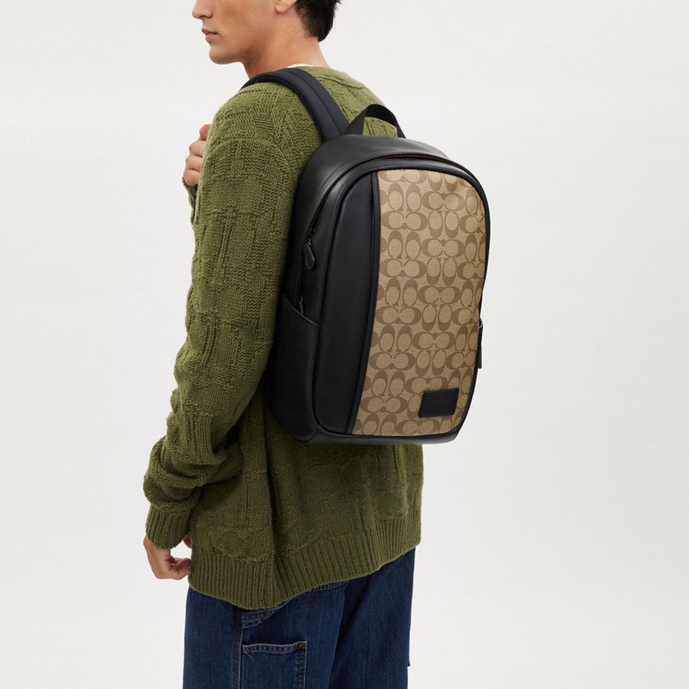 COACH®,Edge Backpack In Signature Canvas,,Detail View
