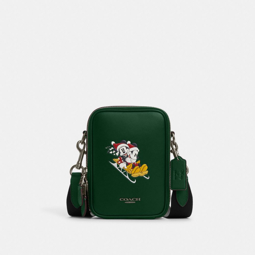 COACH®,【DISNEY X COACH】スタントン クロスボディ / ウィンター モチーフ,斜め掛け&ボディバッグ,ﾀﾞｰｸ ﾊﾟｲﾝ ﾏﾙﾁ