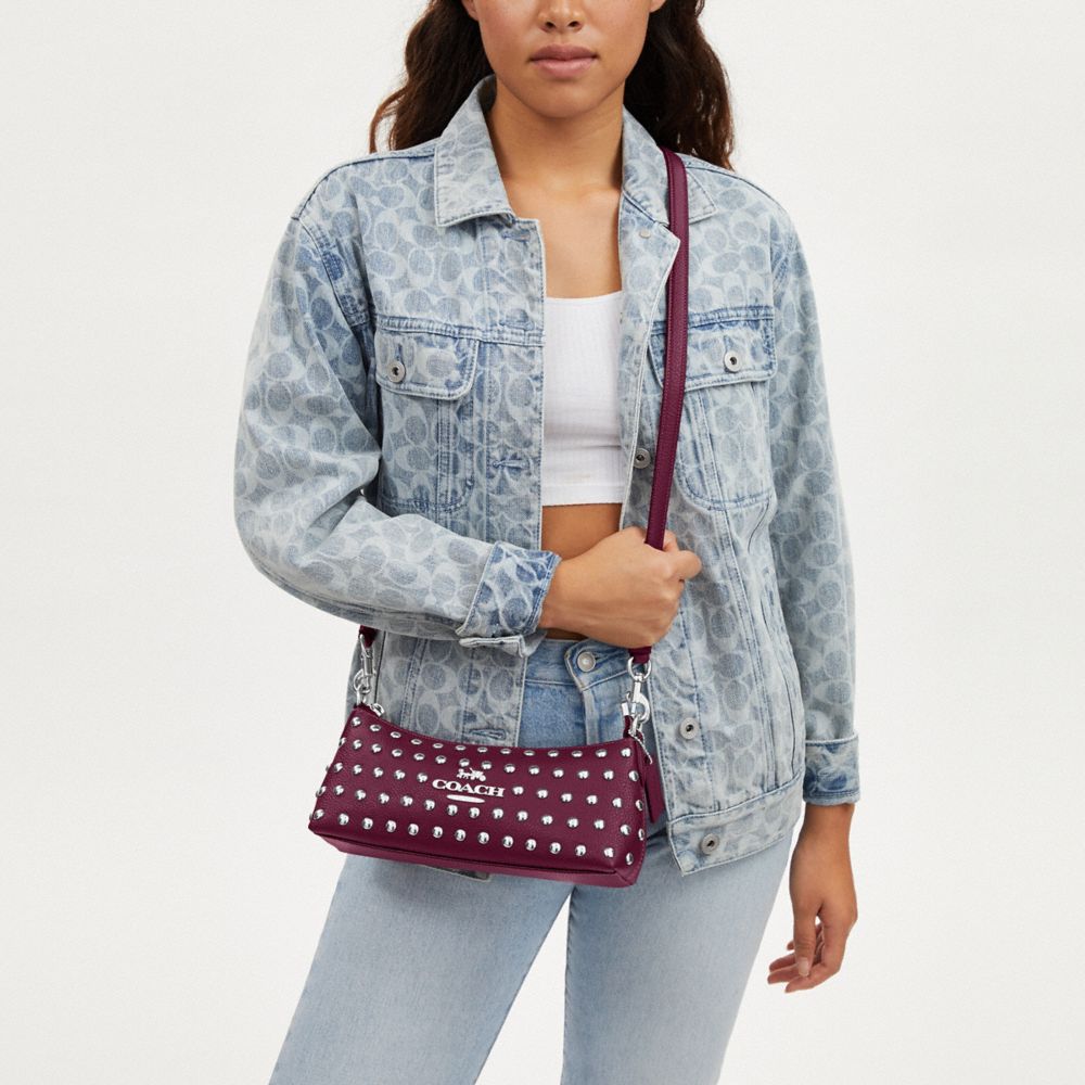 COACH®,Charlotte Shoulder Bag With Rivets,,Detail View
