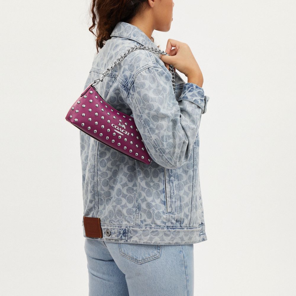 COACH®,Charlotte Shoulder Bag With Rivets,,Detail View