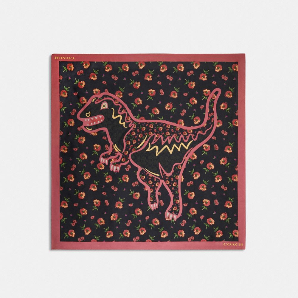 COACH Signature Logo Square Silk Scarf