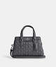 COACH®,MINI DARCIE CARRYALL WITH SIGNATURE LEATHER,Medium,Silver/Industrial Grey,Front View
