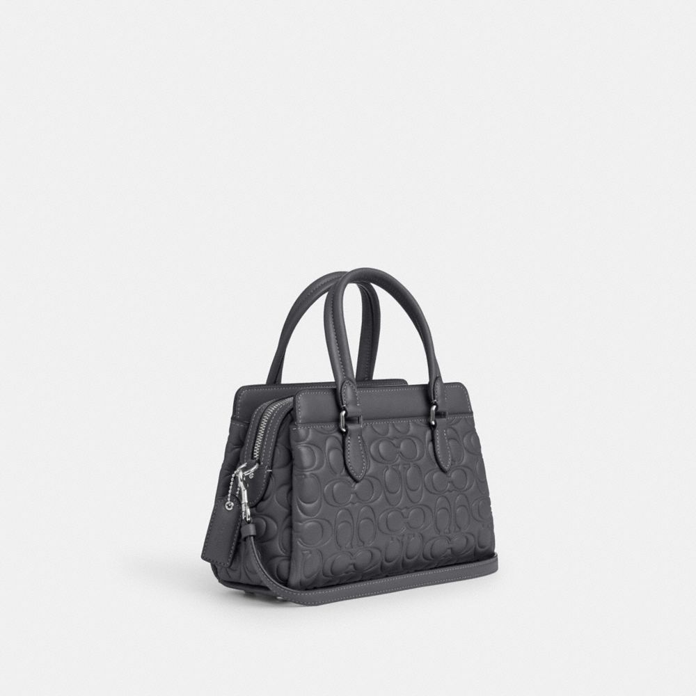 COACH®,Mini Darcie Carryall Bag In Signature Leather,,Angle View