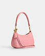 COACH®,TERI SHOULDER BAG IN SIGNATURE LEATHER,Medium,Gold/Light Blush,Angle View