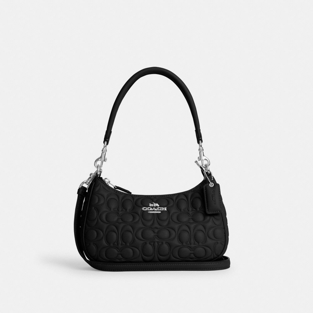 Vector Illustration Of Womens Classic Leather Bag. Black And White