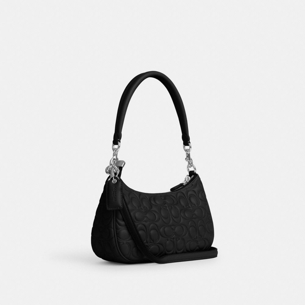 COACH®,Teri Shoulder Bag In Signature Leather,,Angle View