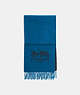 COACH®,HORSE AND CARRIAGE BICOLOR CASHMERE MUFFLER,Midnight Navy/Denim,Front View