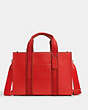 COACH®,SMITH TOTE BAG,Leather,Large,Silver/Miami Red Multi,Front View