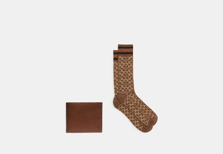 COACH®,Signature Calf Socks & Slim Billfold Wallet,