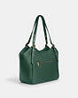 COACH®,MEADOW SHOULDER BAG,Refined Pebble Leather,Large,Im/Dark Pine,Angle View