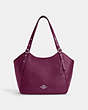 COACH®,MEADOW SHOULDER BAG,Leather,Silver/Deep Berry,Front View