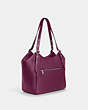 COACH®,MEADOW SHOULDER BAG,Leather,Silver/Deep Berry,Angle View