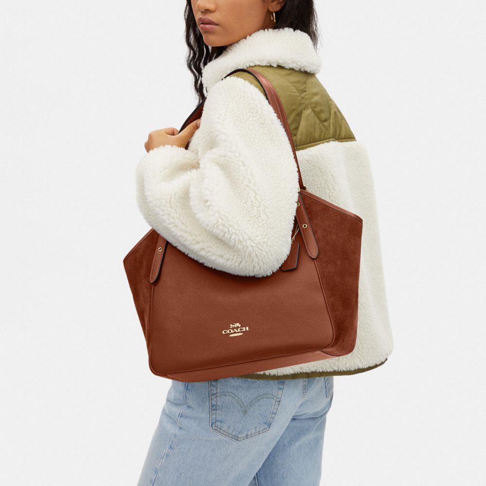 Coach Outlet Meadow Shoulder Bag In Signature Canvas in Brown