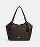 COACH®,MEADOW SHOULDER BAG IN SIGNATURE CANVAS,pvc,Gold/Brown Black,Front View