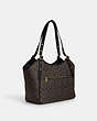 COACH®,MEADOW SHOULDER BAG IN SIGNATURE CANVAS,pvc,Gold/Brown Black,Angle View
