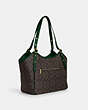 COACH®,MEADOW SHOULDER BAG IN SIGNATURE CANVAS,pvc,Im/Brown/Dark Pine,Angle View