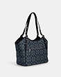 COACH®,MEADOW SHOULDER BAG IN SIGNATURE CANVAS,pvc,Large,Silver/Denim/Midnight Navy,Angle View