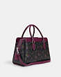 COACH®,DARCIE CARRYALL IN SIGNATURE CANVAS WITH COUNTRY FLORAL PRINT,pvc,Silver/Graphite/Deep Berry,Angle View