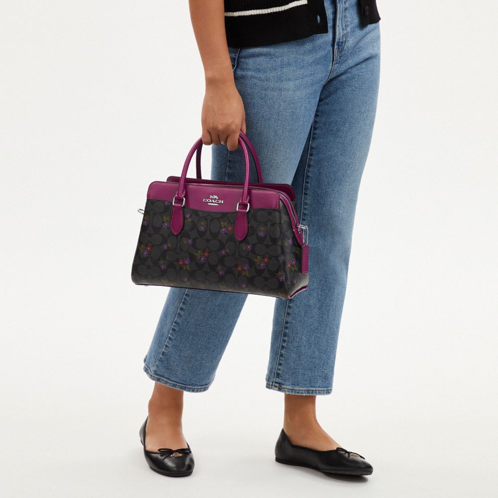 COACH®  Darcie Carryall In Signature Canvas With Floral Cluster Print