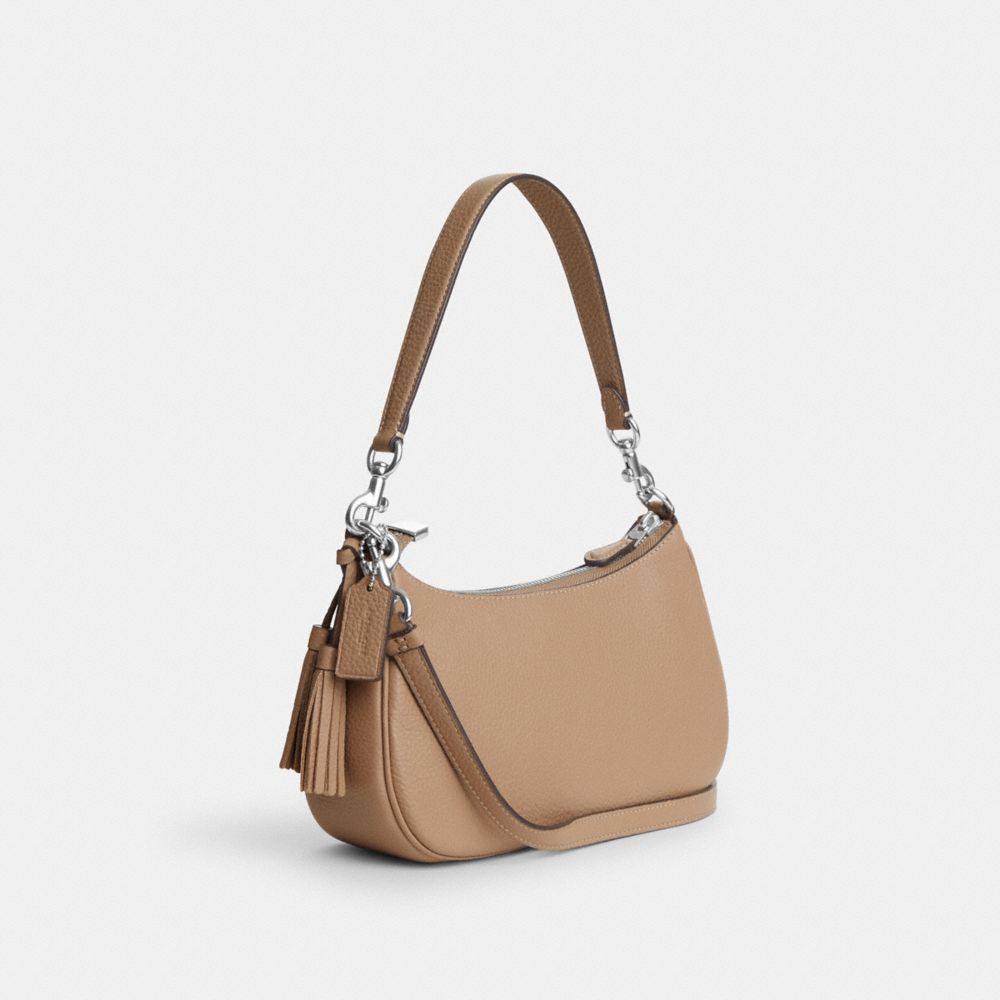COACH®,Teri Shoulder Bag With Coach Heritage,,Angle View