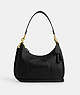 COACH®,TERI HOBO WITH COACH HERITAGE,Leather,Medium,Gold/Black,Front View