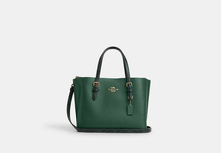 COACH®,MOLLIE TOTE 25,Mixed Material,Medium,Im/Dark Pine,Front View image number 0
