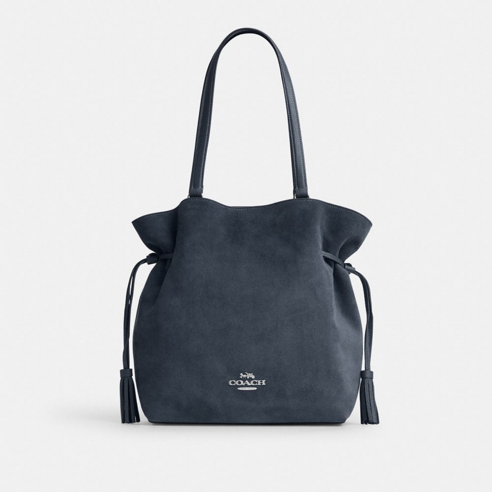 Andie Black Suede Tote Bag