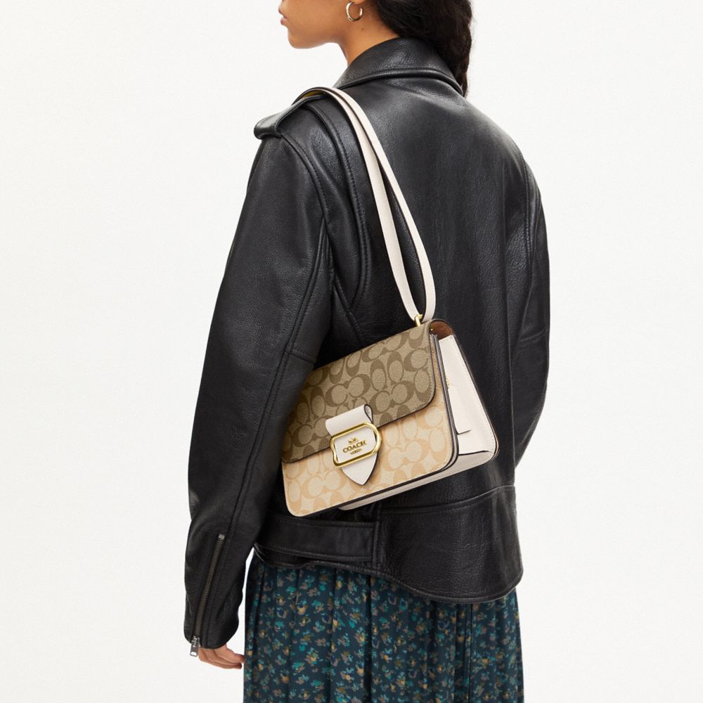 COACH®,Large Morgan Square Crossbody Bag In Blocked Signature Canvas,,Detail View