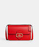 COACH®,LARGE MORGAN SQUARE CROSSBODY,Leather,Medium,Gold/Electric Red,Front View