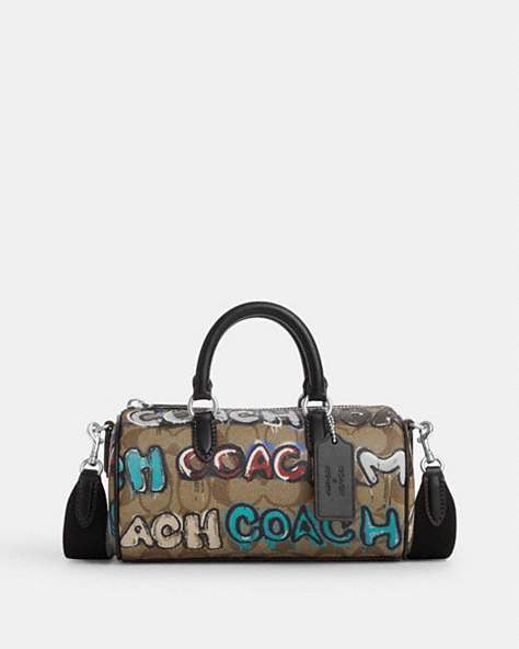 COACH®,COACH X MINT + SERF LACEY CROSSBODY IN SIGNATURE CANVAS,Signature Coated Canvas,Silver/Khaki Multi,Front View