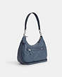 COACH®,TERI HOBO WITH PUFFY DIAMOND QUILTING,Leather,Medium,Silver/Light Mist,Angle View