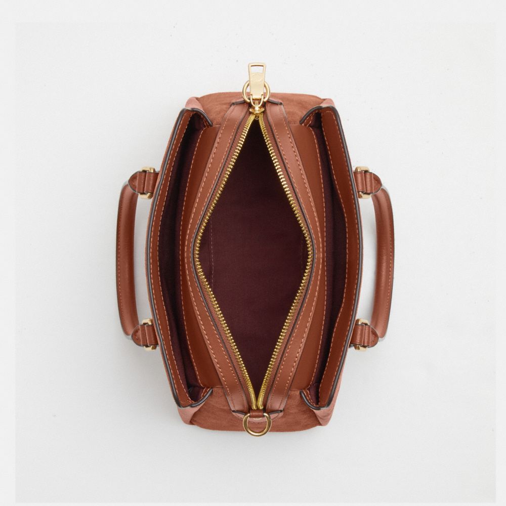 COACH®,MINI FOURRE-TOUT DARCIE,Or/Sapin rouge,Inside View,Top View