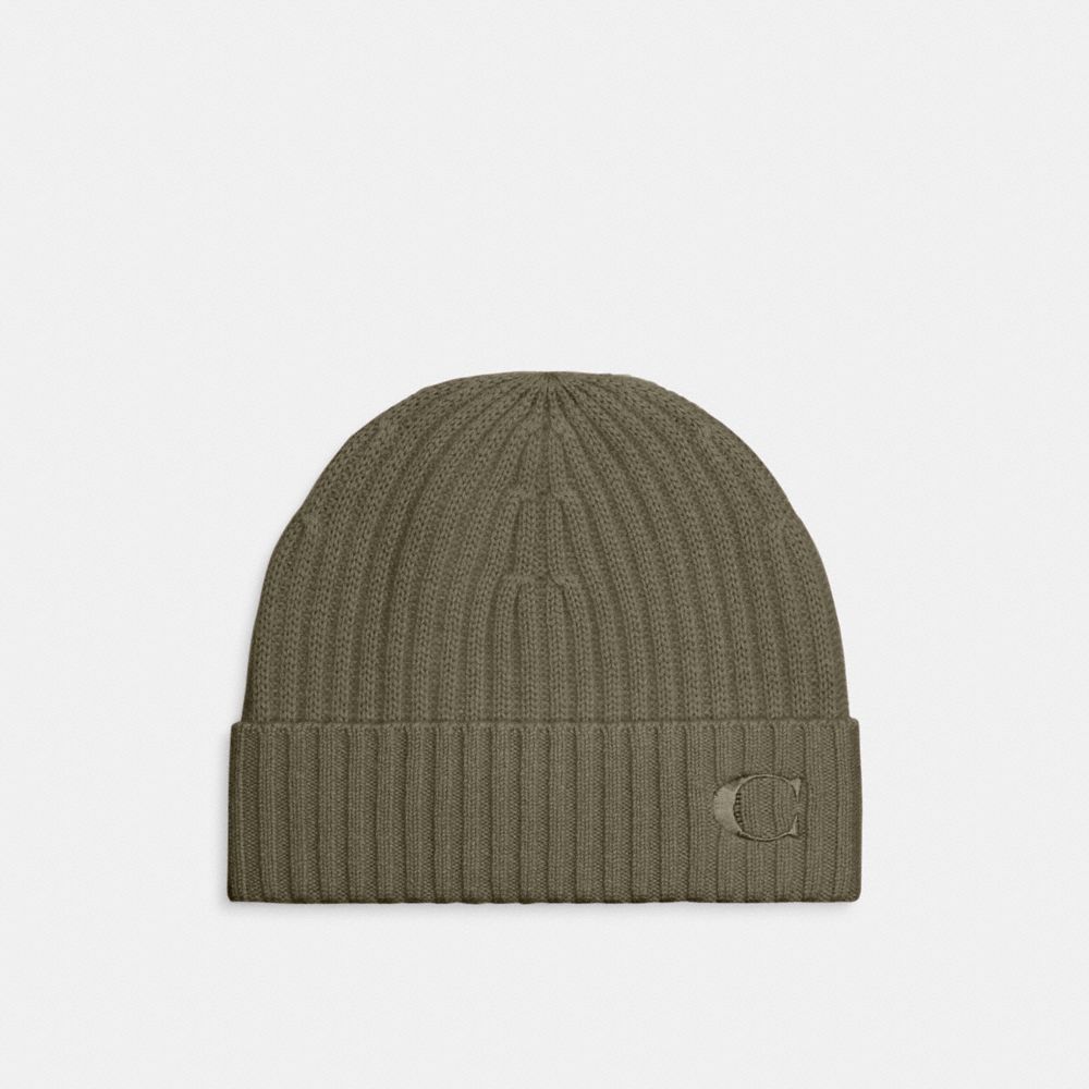 Shop Coach Outlet Cashmere Beanie In Green