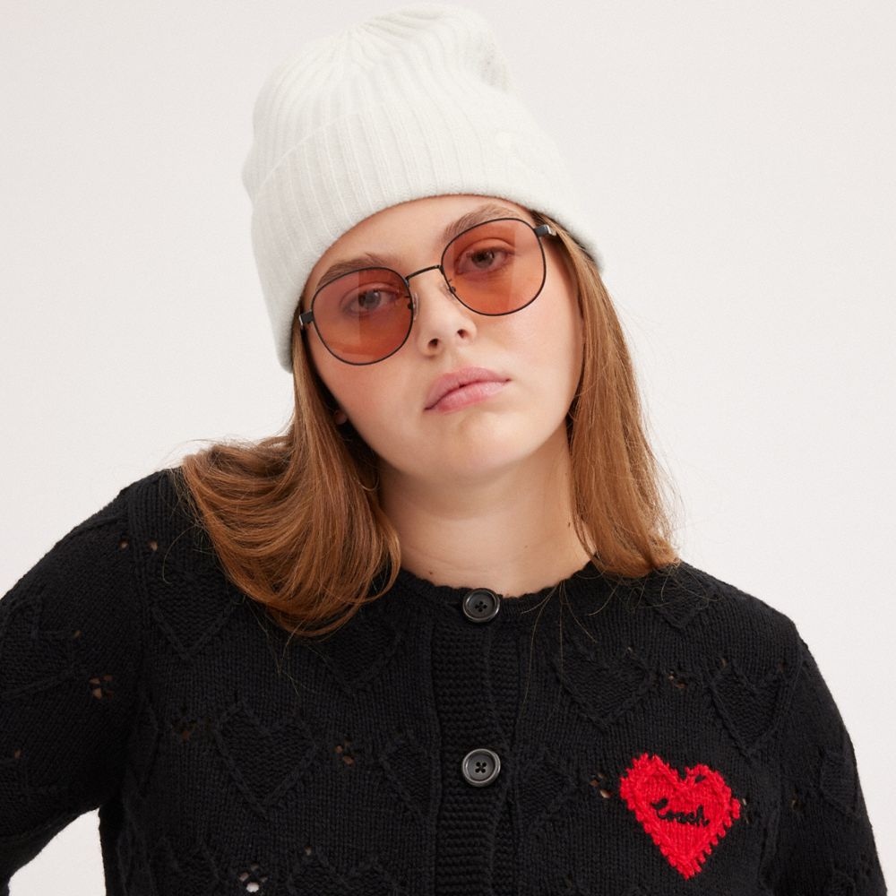 COACH®,カシミヤ ビーニー,ファッション雑貨,ﾁｮｰｸ